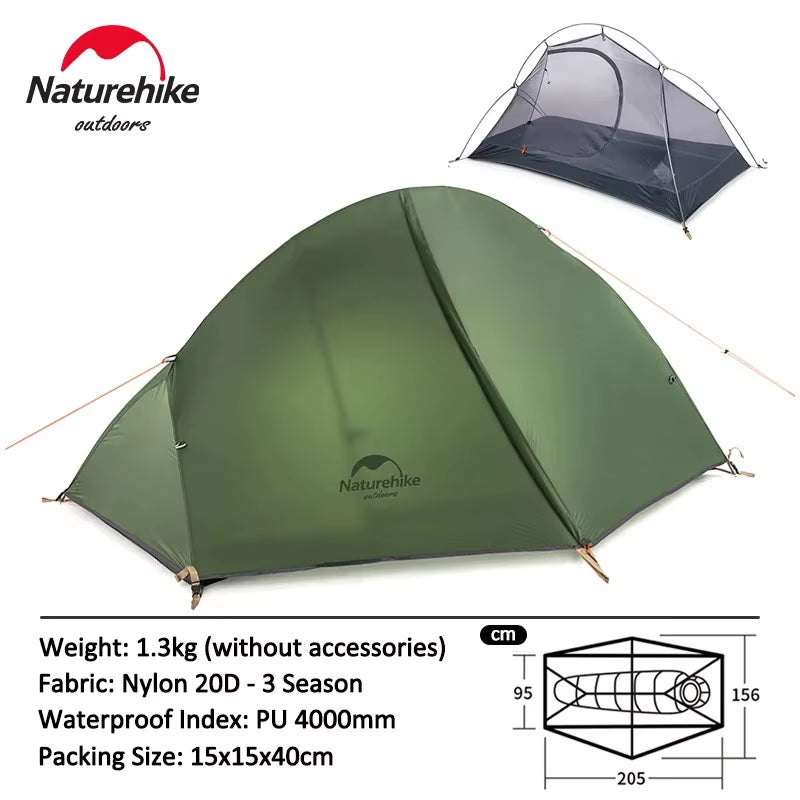 Tent Ultralight 1 Person Cycling Tents Portable Backpacking Tent 20D Nylon Waterproof Tent Camping Tent Hiking Tent