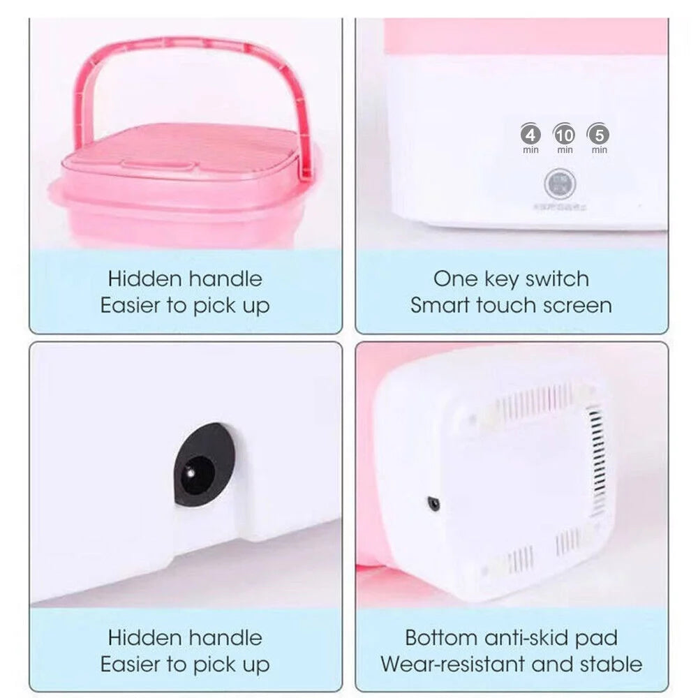 8L Pink Mini Top Load Washing Machine with 3 Modes and Soft Spin Dry