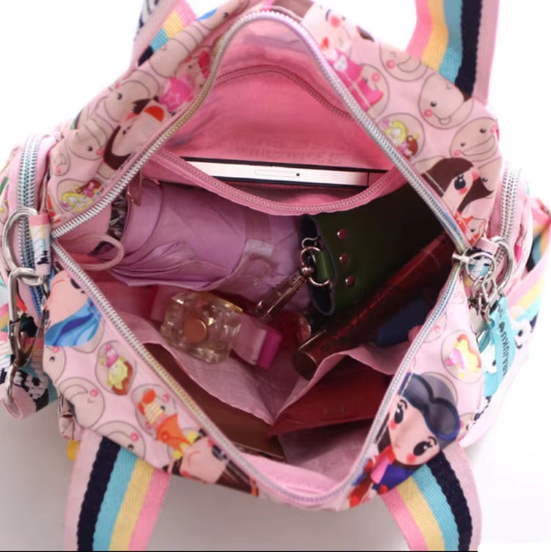 New Woman Candy Color Shoulder Bag 2021 Cowboy Bag Cute Girl Harajuku Baby Handbag Multi-Functional Oxford Cloth Messenger Bag