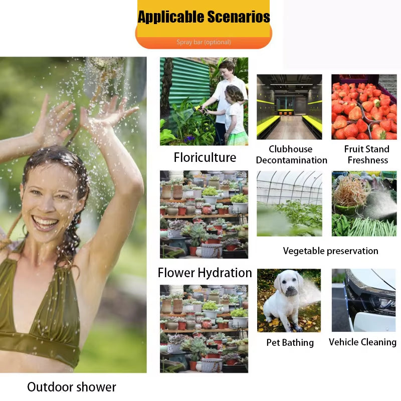 4/8L Portable Shower for Camping,Outdoor Shower with 3M Hose for Traveling Hiking,Multi-Function Sprayer for Irrigation Car Wash
