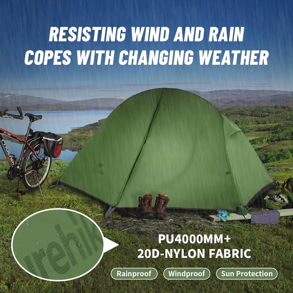 Tent Ultralight 1 Person Cycling Tents Portable Backpacking Tent 20D Nylon Waterproof Tent Camping Tent Hiking Tent
