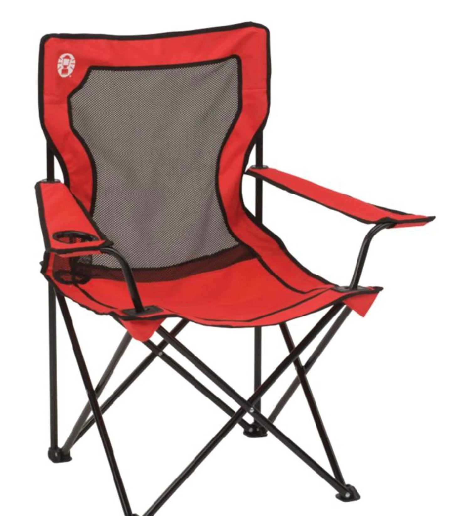 Broadband Mesh Quad Adult Camping Chair, Red