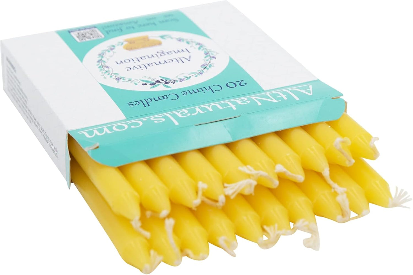 Set of 20 Yellow, Unscented, 4 Inch Tall Chime Candles (Altar, Spell)