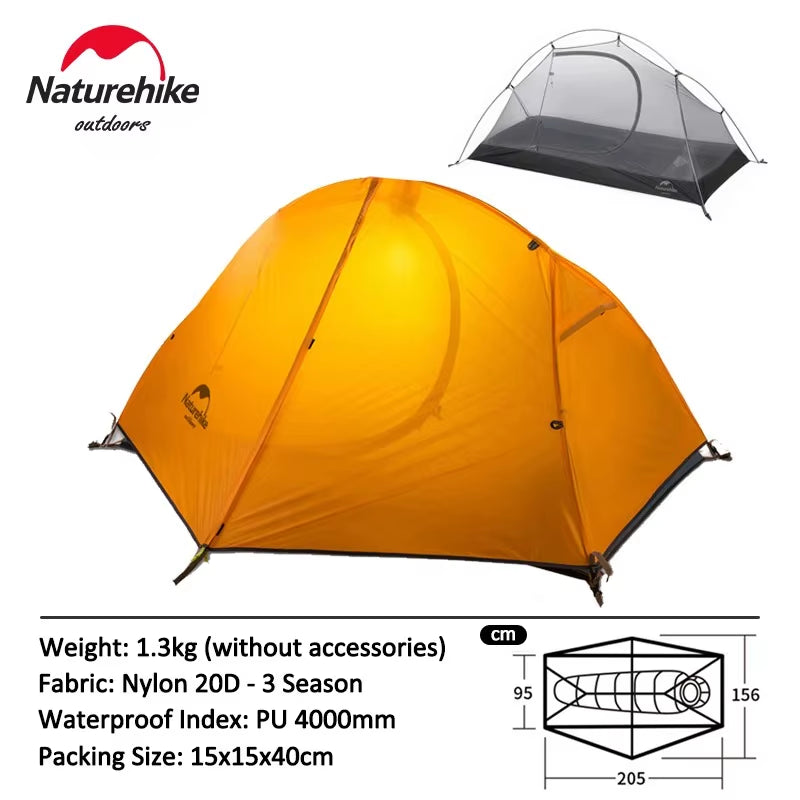 Tent Ultralight 1 Person Cycling Tents Portable Backpacking Tent 20D Nylon Waterproof Tent Camping Tent Hiking Tent