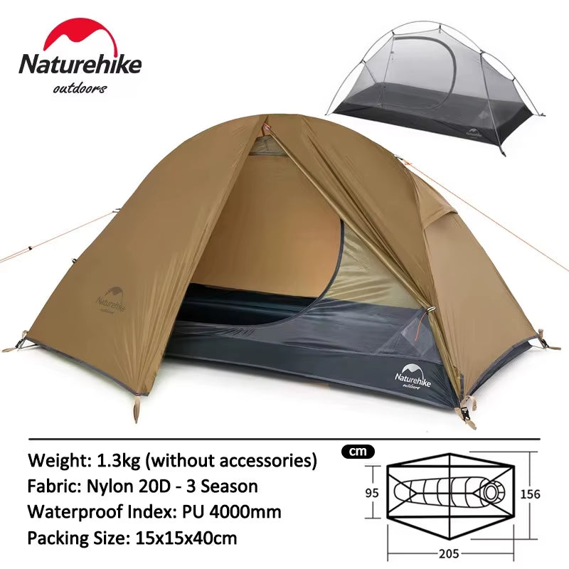 Tent Ultralight 1 Person Cycling Tents Portable Backpacking Tent 20D Nylon Waterproof Tent Camping Tent Hiking Tent
