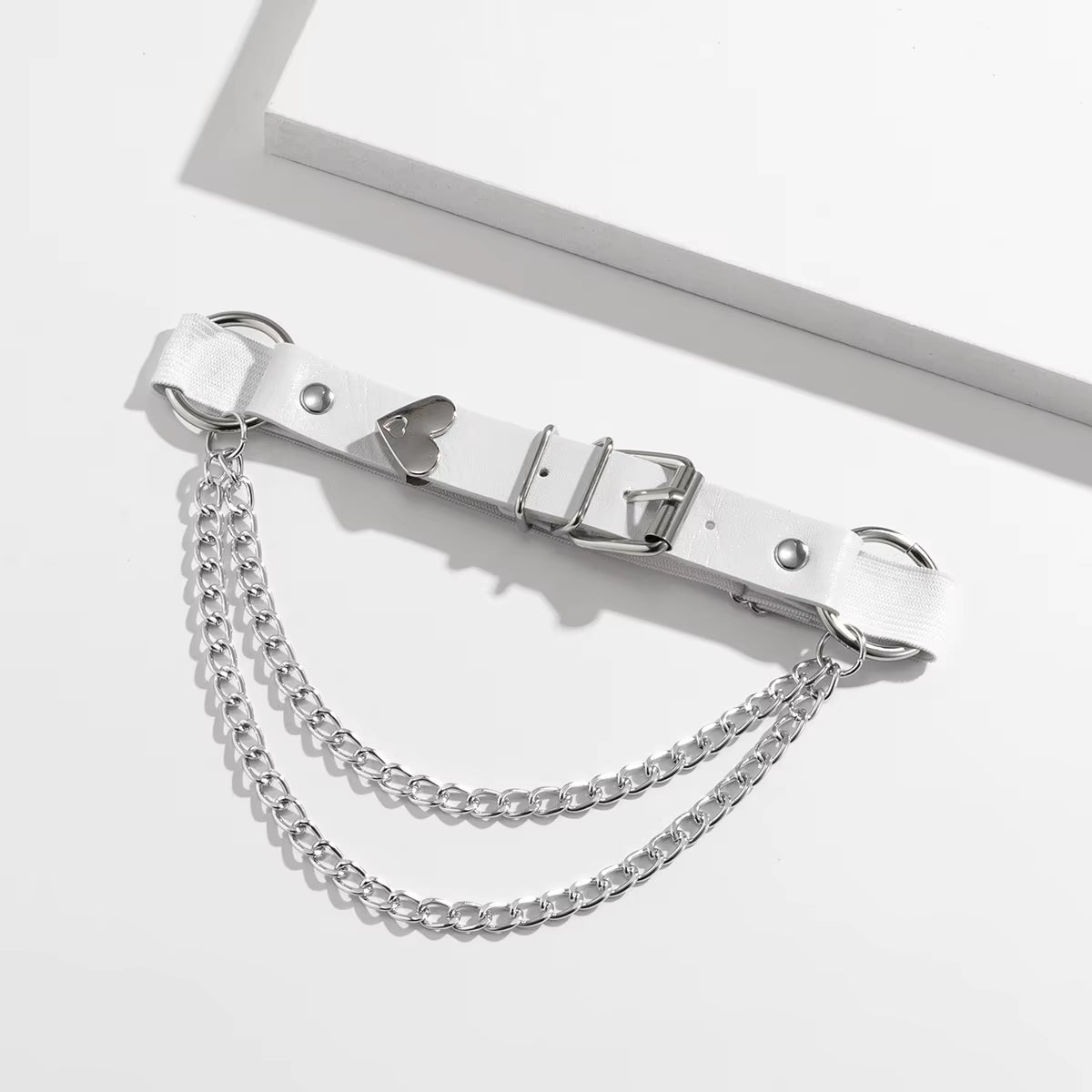 Heart Sexy PU Leather Garter Belt Women Punk Gothic Thigh Garter Leg Ring Chain Harajuku Harness Bondage Suspender Strap Garters