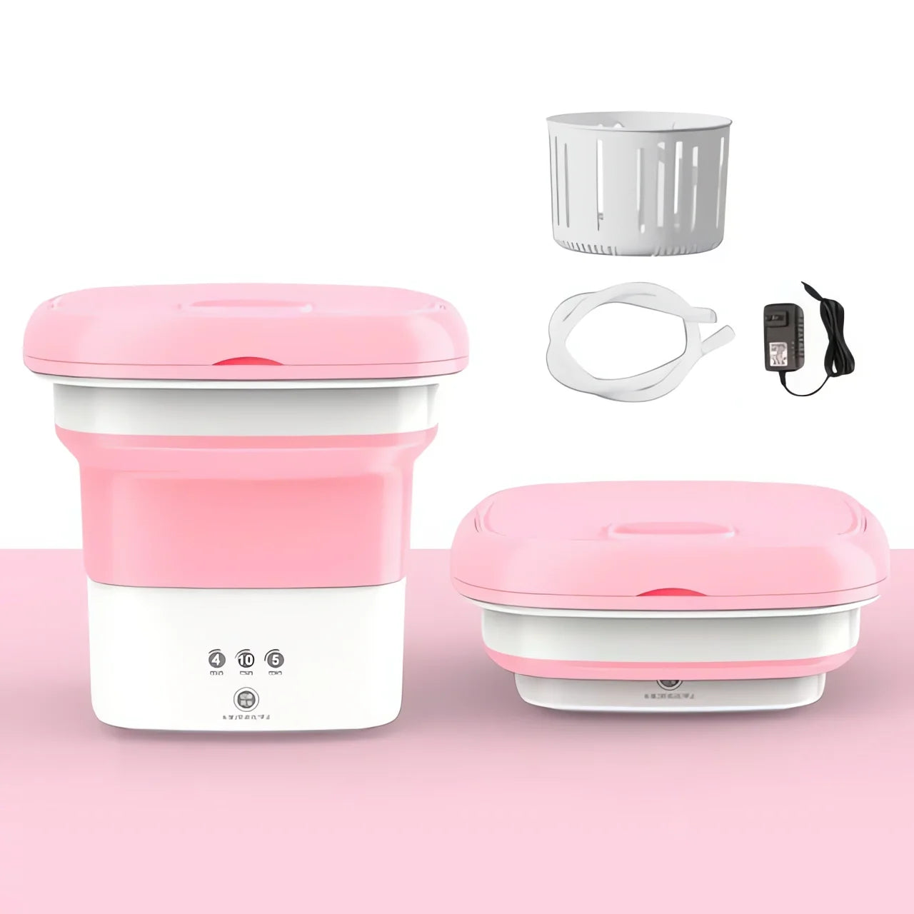 8L Pink Mini Top Load Washing Machine with 3 Modes and Soft Spin Dry