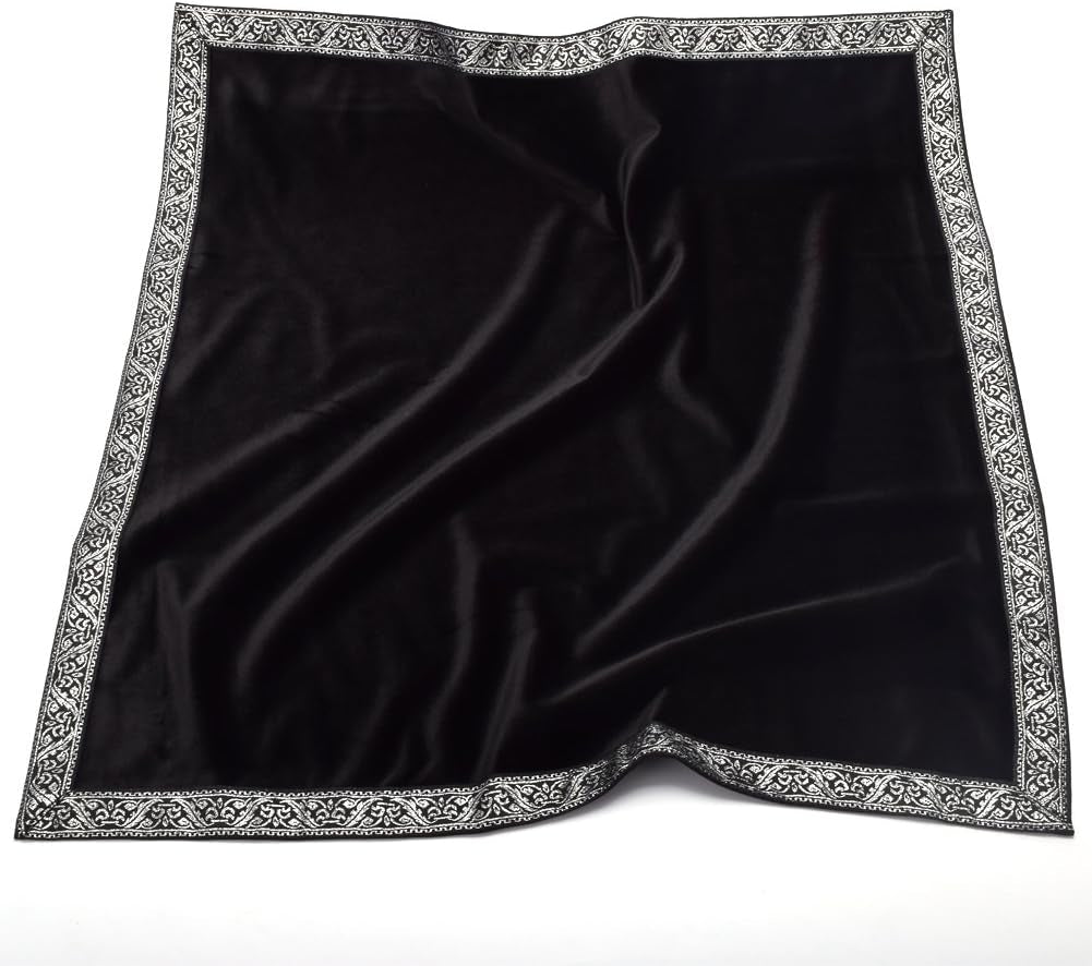 Altar Tarot Table Cloth for Reading with Pouch Black