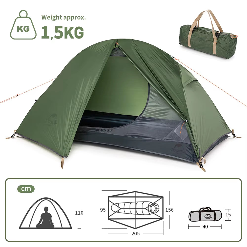 Tent Ultralight 1 Person Cycling Tents Portable Backpacking Tent 20D Nylon Waterproof Tent Camping Tent Hiking Tent