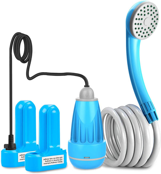 Portable Shower Camping Shower Outdoor Camp Shower Pump, Electric Rechargeable Portable Camping Shower, Powered by Rechargeable Battery