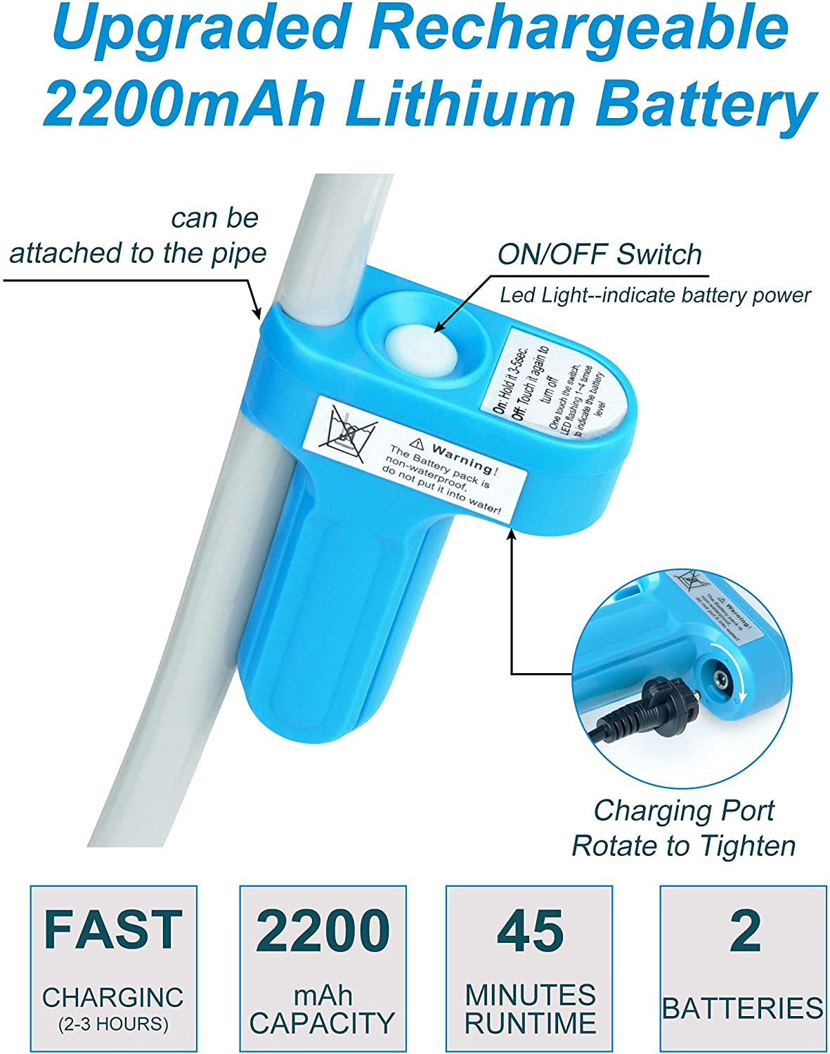 Portable Shower Camping Shower Outdoor Camp Shower Pump, Electric Rechargeable Portable Camping Shower, Powered by Rechargeable Battery